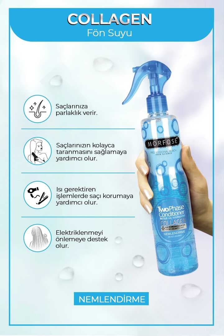 Kolajen Çift Fazlı Kondisyoner Fön Suyu 400 ML - mrfs