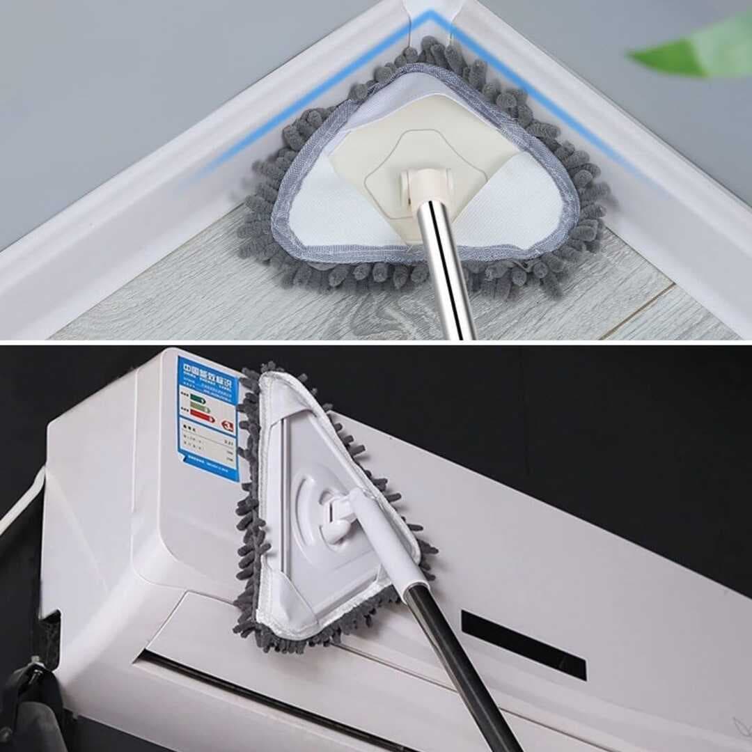 Üçgen Mop Çekçekli Cam Köşe Parke Fayans Silme Aparatı (4767)