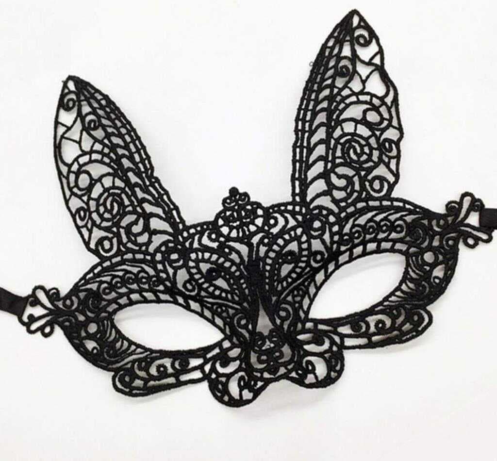Nessiworld Siyah Renk Dantel Kesim Dantel İşlemeli Balo Parti Maskesi 7 No