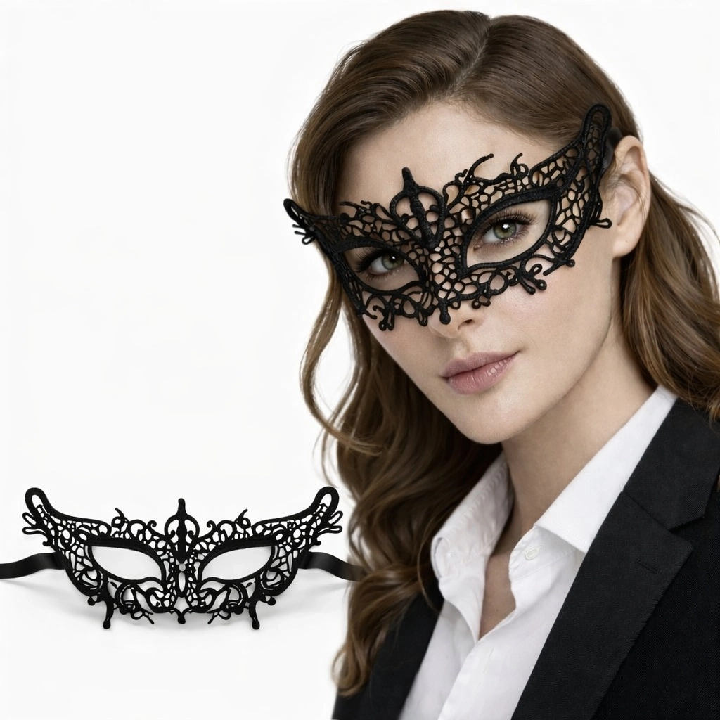 Siyah Dantel Venedik Maskesi Kadın – Zarif Parti  Balo Maskesi 4 No