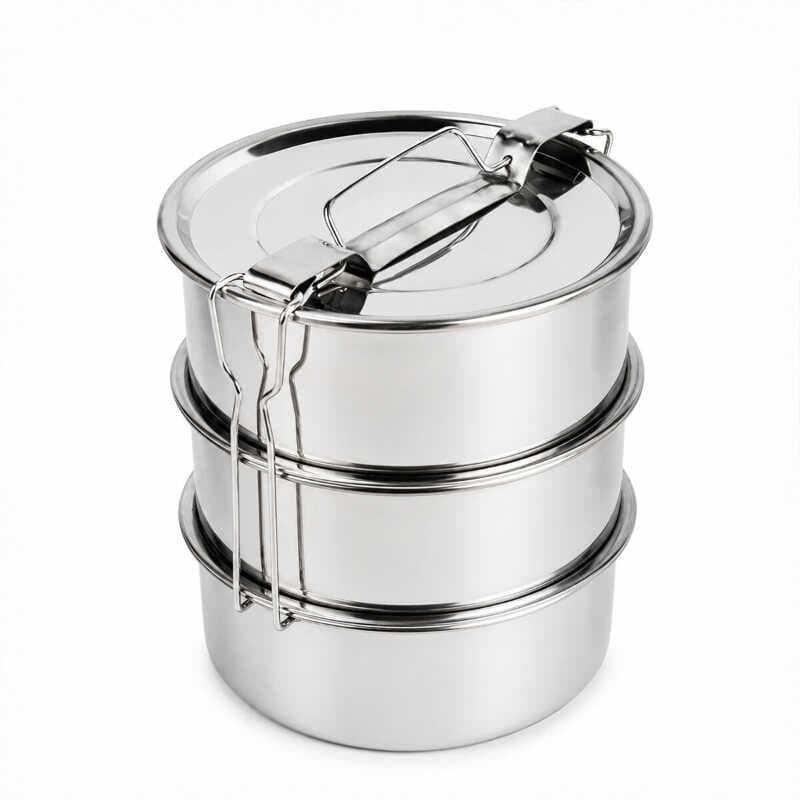 3'lü Metal Sefer Tası - Paslanmaz Çelik - 16 cm