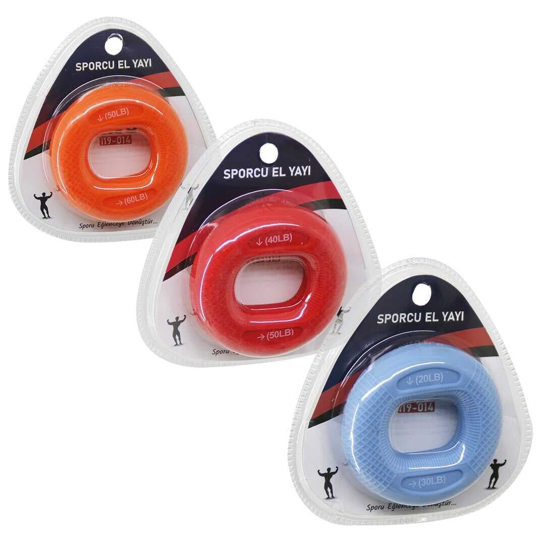 HALKA MODEL RENKLİ SPORCU SİLİKON EL YAYI ÇİFT KULLANIM = 20-30LBS - 40-50LBS - 50-60LBS (5430)