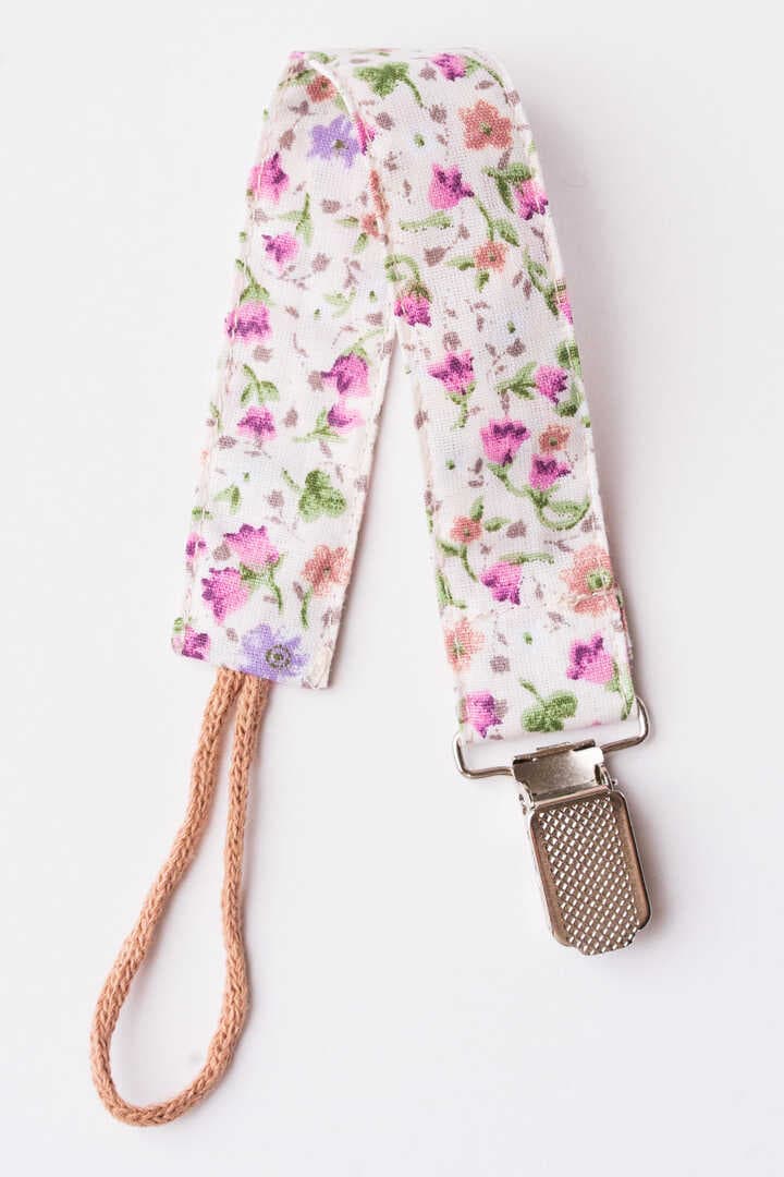 BAHAR ÇİÇEK BEJ - PUDRA Emzik Askısı Seti