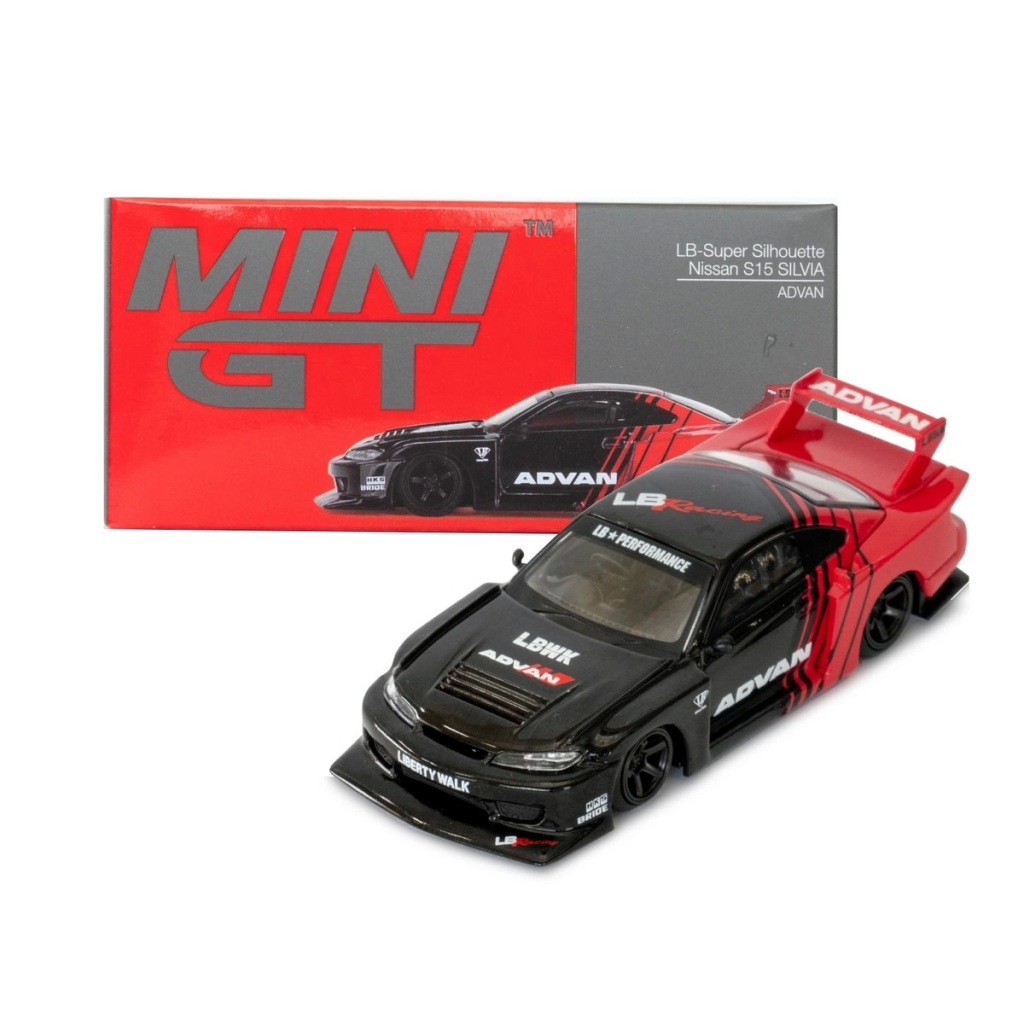 Nessiworld Mini Gt 1/64 LB-Super Silhoutte Nissan S15 Silva ''ADVAN''