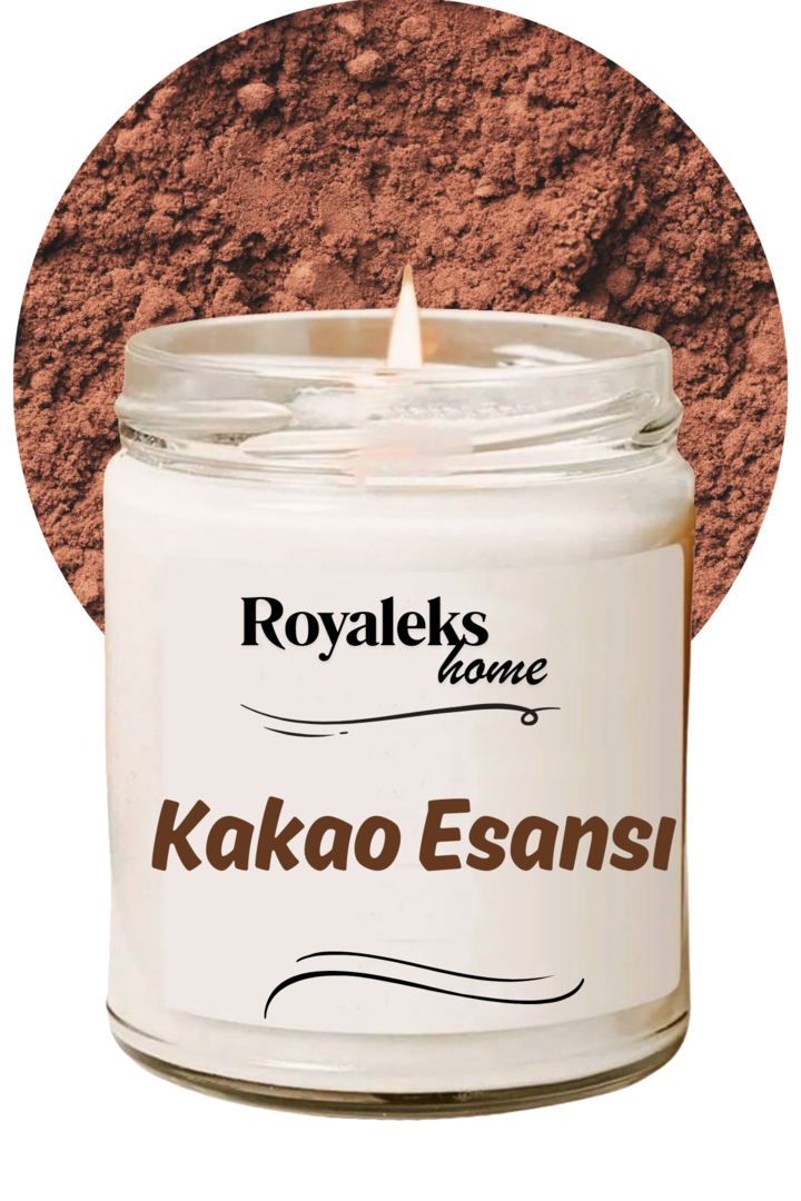 Doğal Özel Seri Kokulu Dekoratif Kavanoz Mum 210 cc - Kakao Esansı - RYL