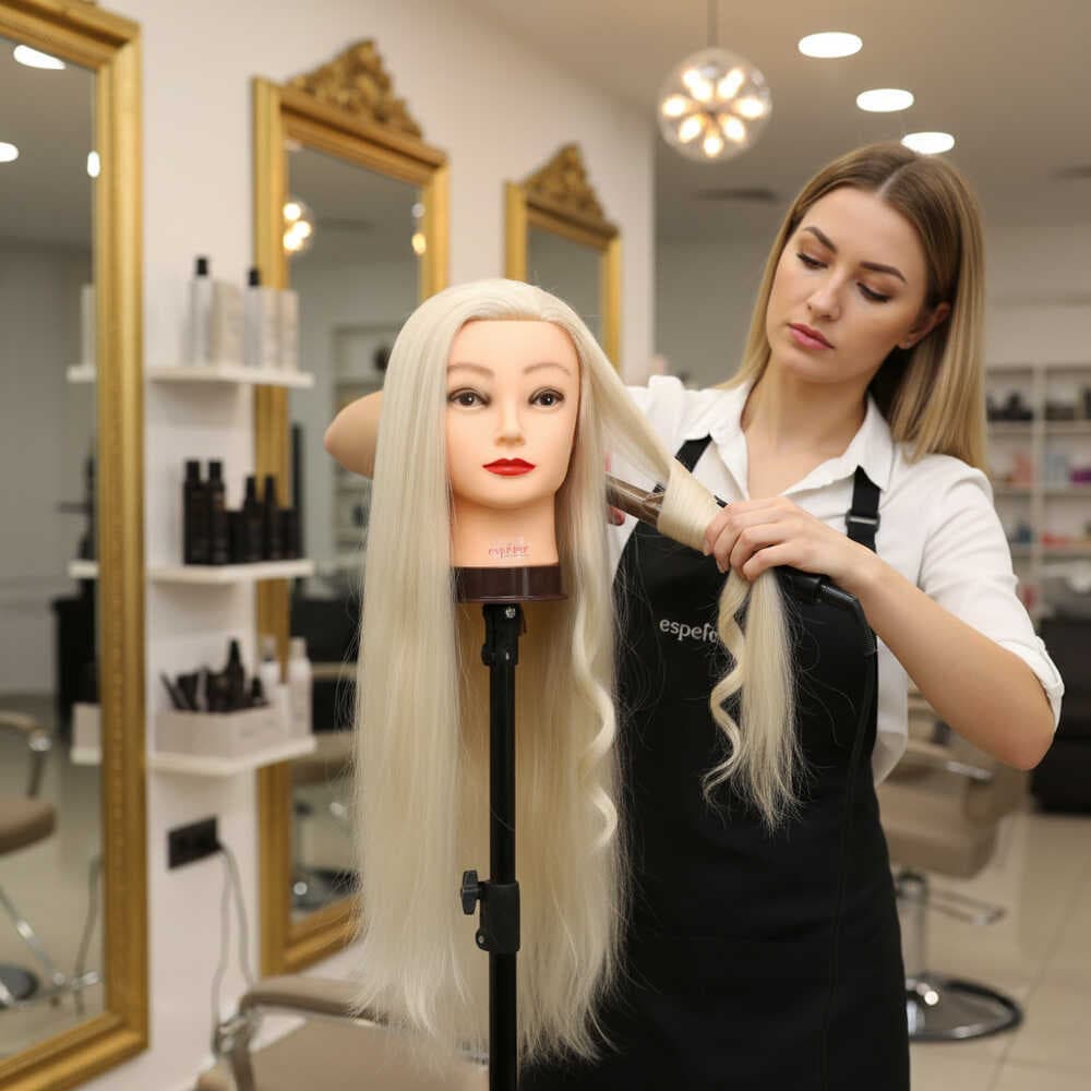 Kuaför Eğitim Mankeni / Yaki + Masa Aparatı / Platin