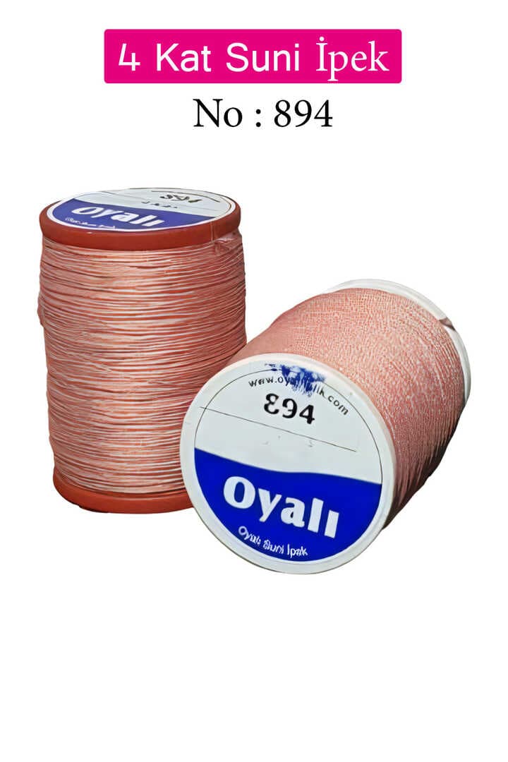 Oyalı 4 Kat Suni İpek İplik İğne Oyası Boncuk İpi Tığ Oyası No:894