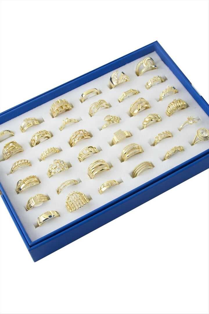 Xuping Karışık Lüks Zirkon Taşlı Çelik Yüzük 1 Adet