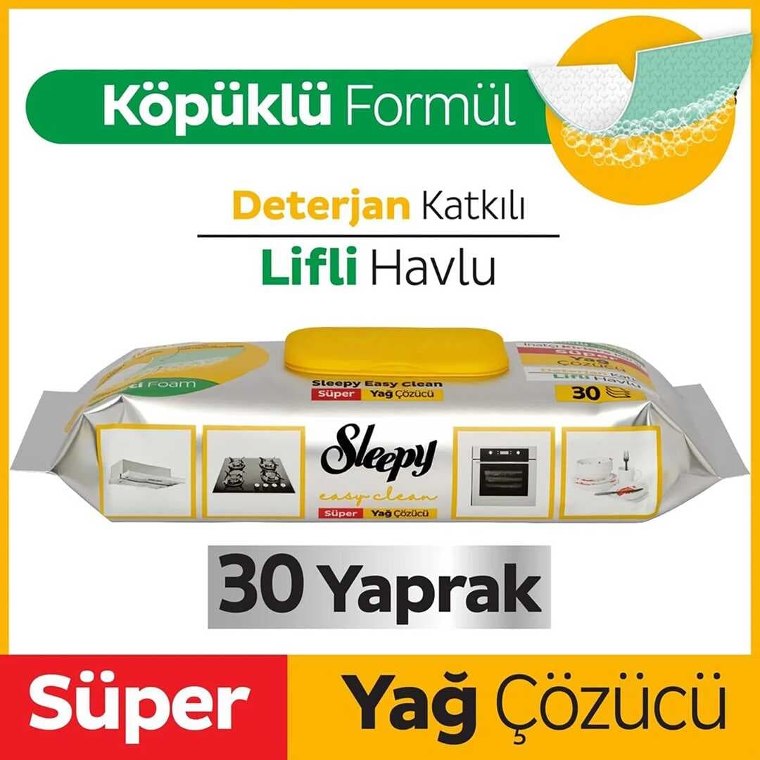 Nessiworld  Sleepy Yüzey Temizlik Havlusu 30 Adet Yağ Çözücü
