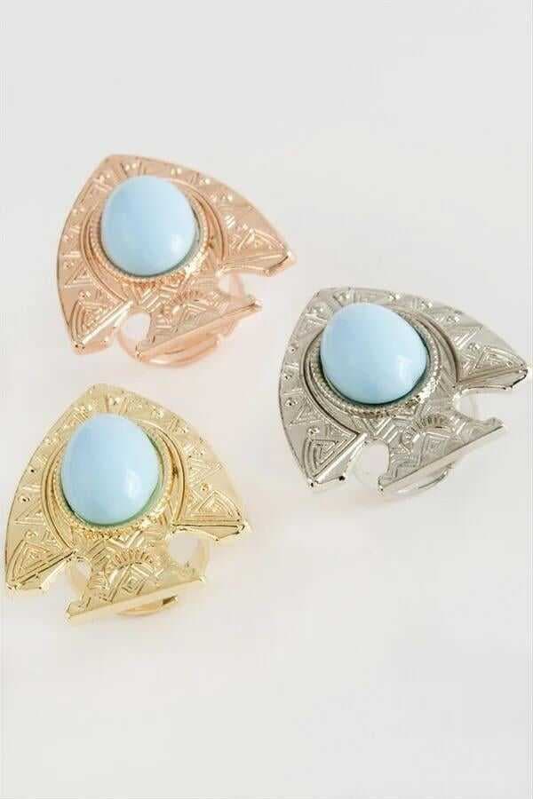 Balık Turkuaz Taşlı Yüzük