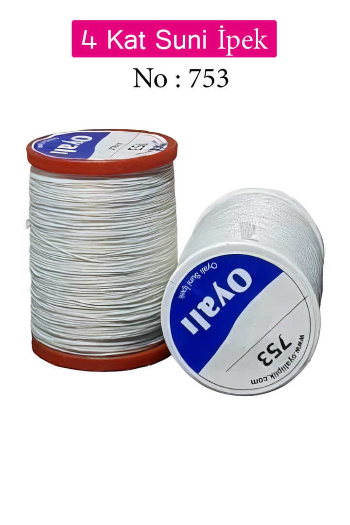 Oyalı 4 Kat Suni İpek İplik İğne Oyası Boncuk İpi Tığ Oyası No:753