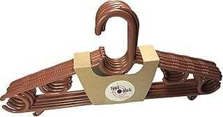 netodak Ahşap Renkli Plastik Elbise Askısı 12 Adet Kahverengi Askı Gömlek Askısı Pantolon Askısı