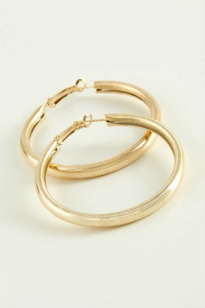 Noktalı Boru Halka Küpe 3,5 cm