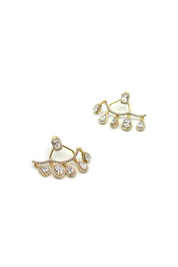 Damla Taşlı Küpe - Altın