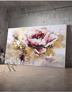 Ar Ajas Kavas Tablo Pembe Çiçek Ve Altı Detaylarla Süslü Dekoratif Kavas Tablo 35 X 50