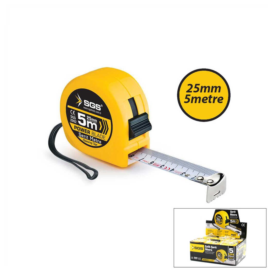 12 ADET 5MT X 25MT STOPLU ŞERİT METRE (5430)