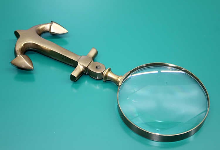 Çapa Tasarım Saplı Pirinç Büyüteç