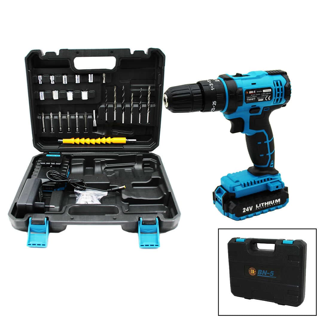 BANCO BN-5 STANLIY MAVİ 24W PROFESSIONAL ŞARJLI DARBELİ MATKAP SETİ ÇANTALI (5430)