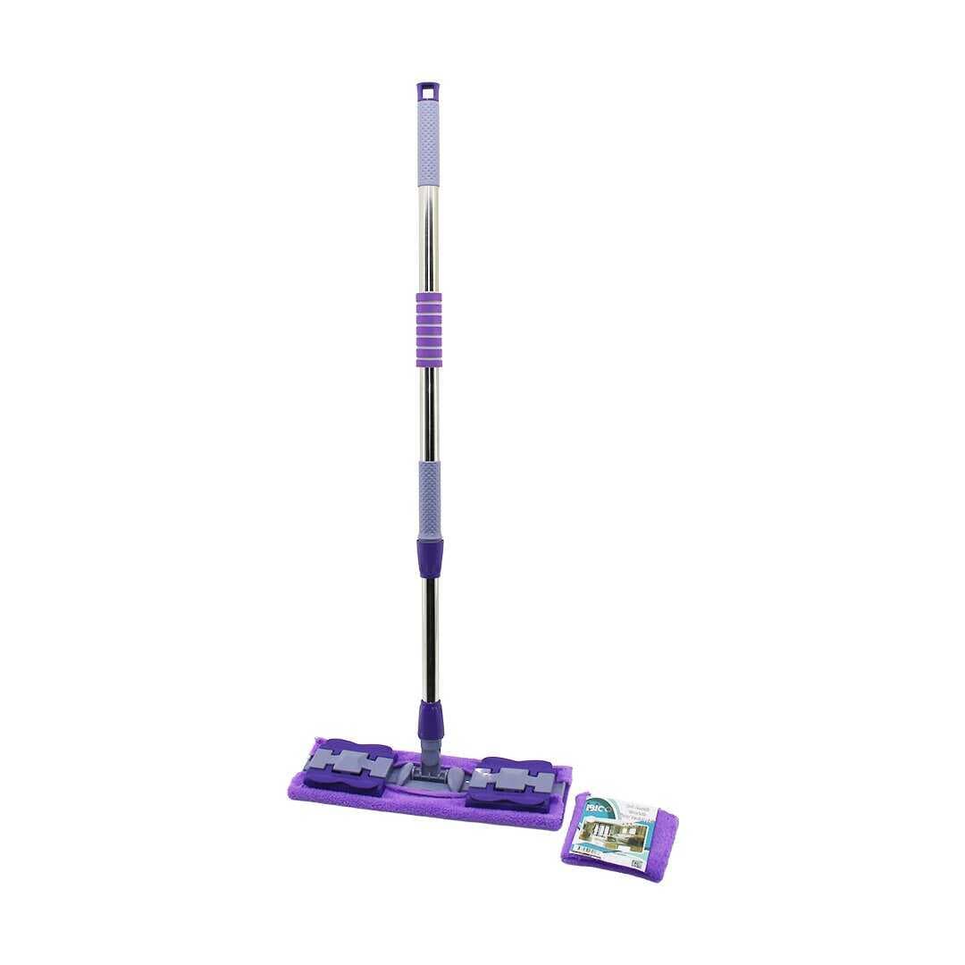 MANDALLI YÜZEY TEMİZLİK PALET MOP M.FİBER PASPAS - YEDEKLİ DUVAR SİLME MOP METAL UZAYAN SAP=70-107CM- 360° (5430)