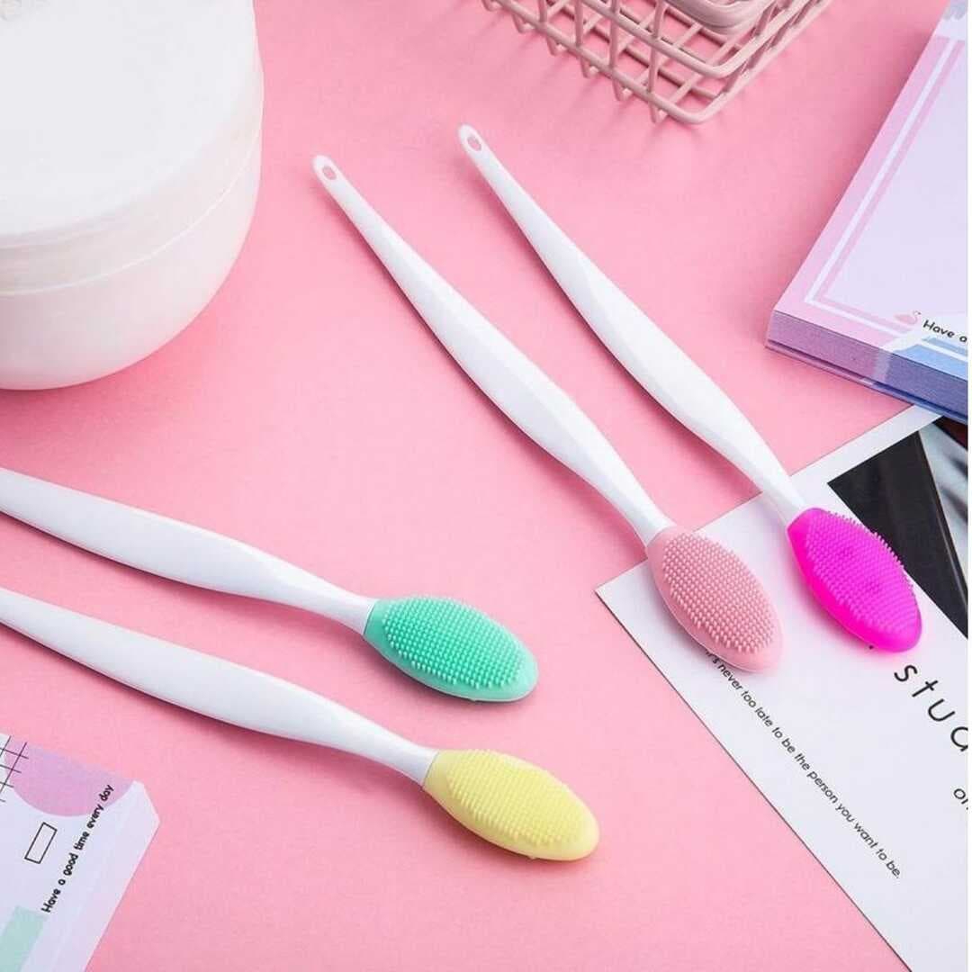 2 Adet Dudak Fırçası Peeling Etkili Gözenek Siyah Nokta Temizleyici Akne Giderici Çift Yönlü Fırça (5430)