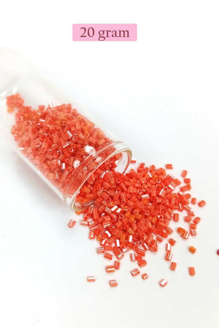 Kesme Cam Boncuk 2mm - 20 Gram - Mercan Kırmızı -BNC310