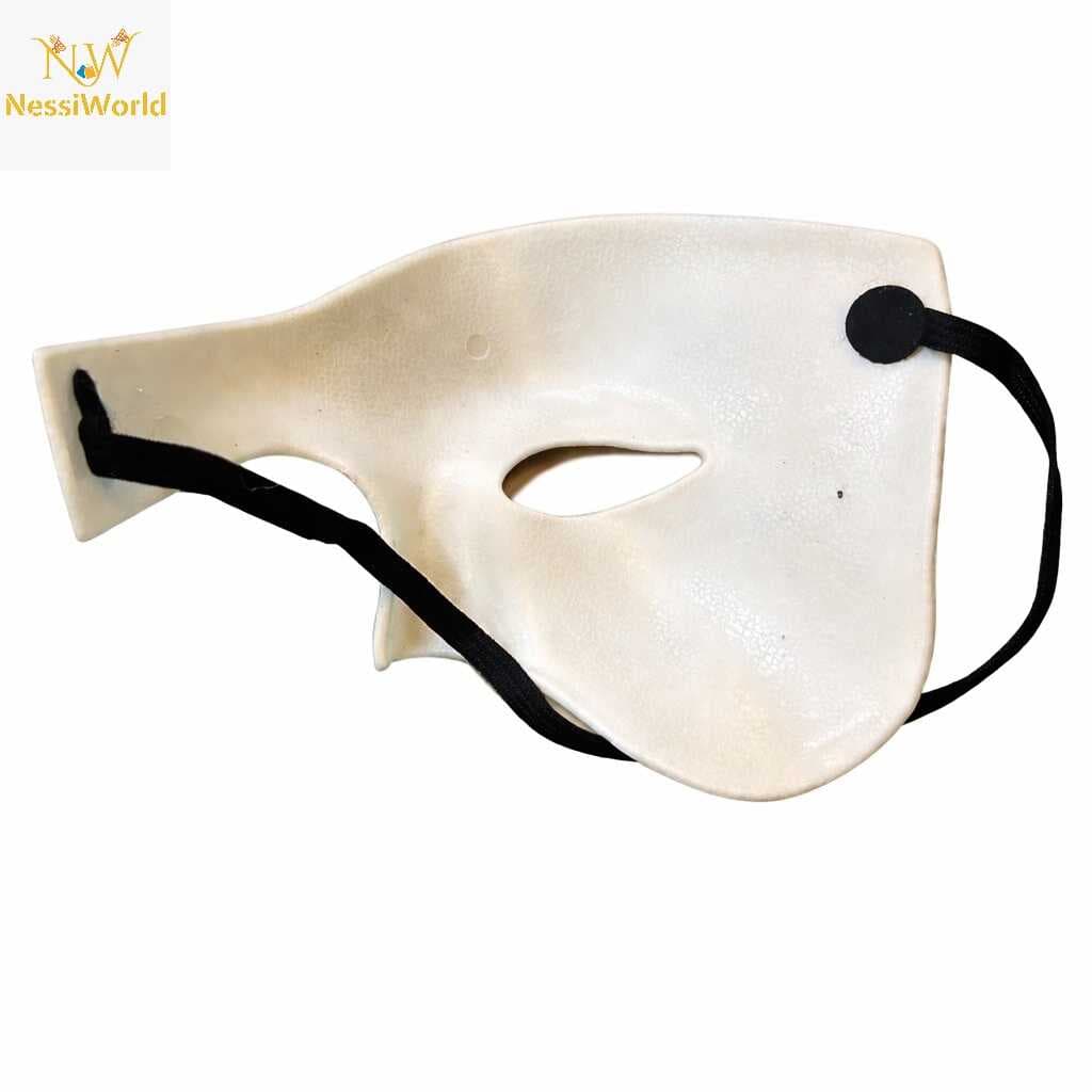Beyaz Yarım Erkek Maske – Phantom Parti &amp; Balo Maskesi