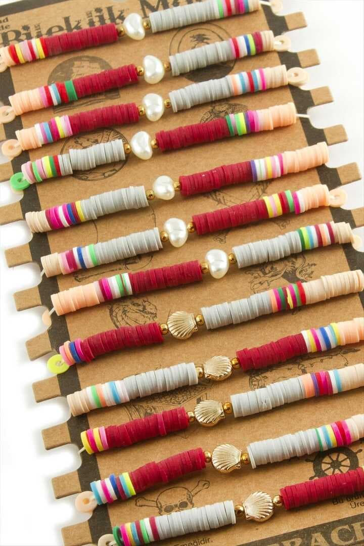 İstiridye İnci Fimo Boncuk Bileklik