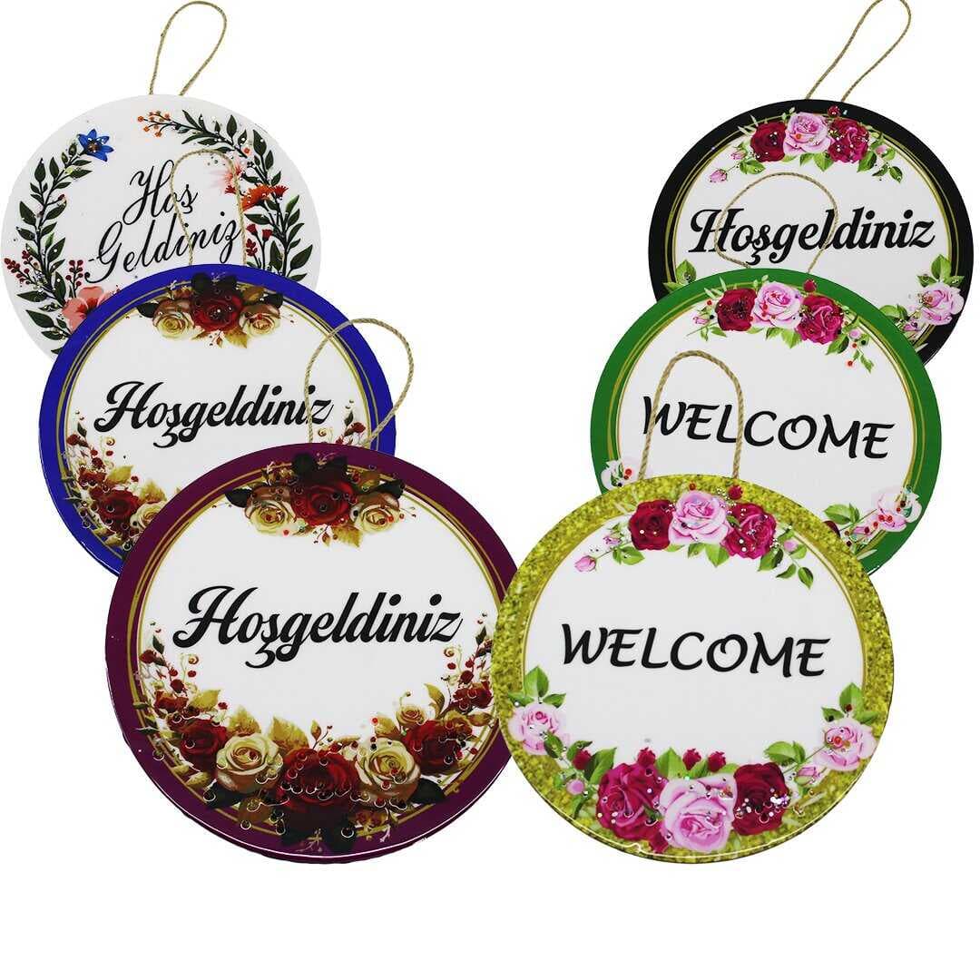 YUVARLAK - EPOKSİ BÜYÜK KAPI SÜSÜ HOŞGELDİNİZ - HERHANGİ BİR TANESİ GÖNDERİLİR (5430)