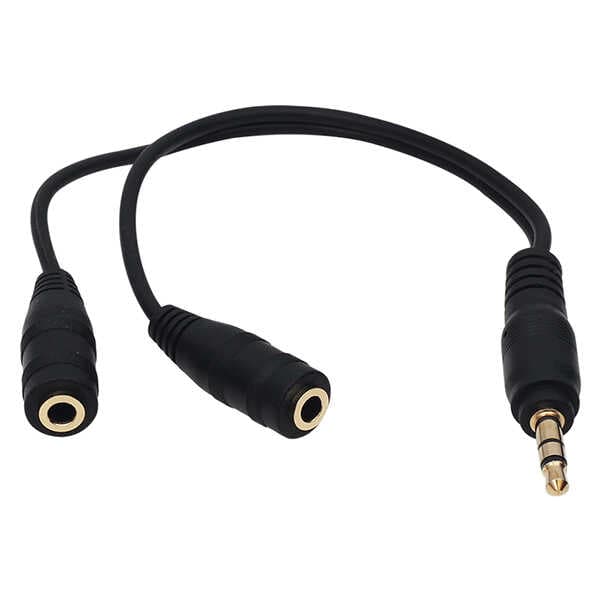 KULAKLIK ÇOKLAYICI 3.5 MM ERKEK/2 STEREO DİŞİ 20 CM Y KABLO (4767)