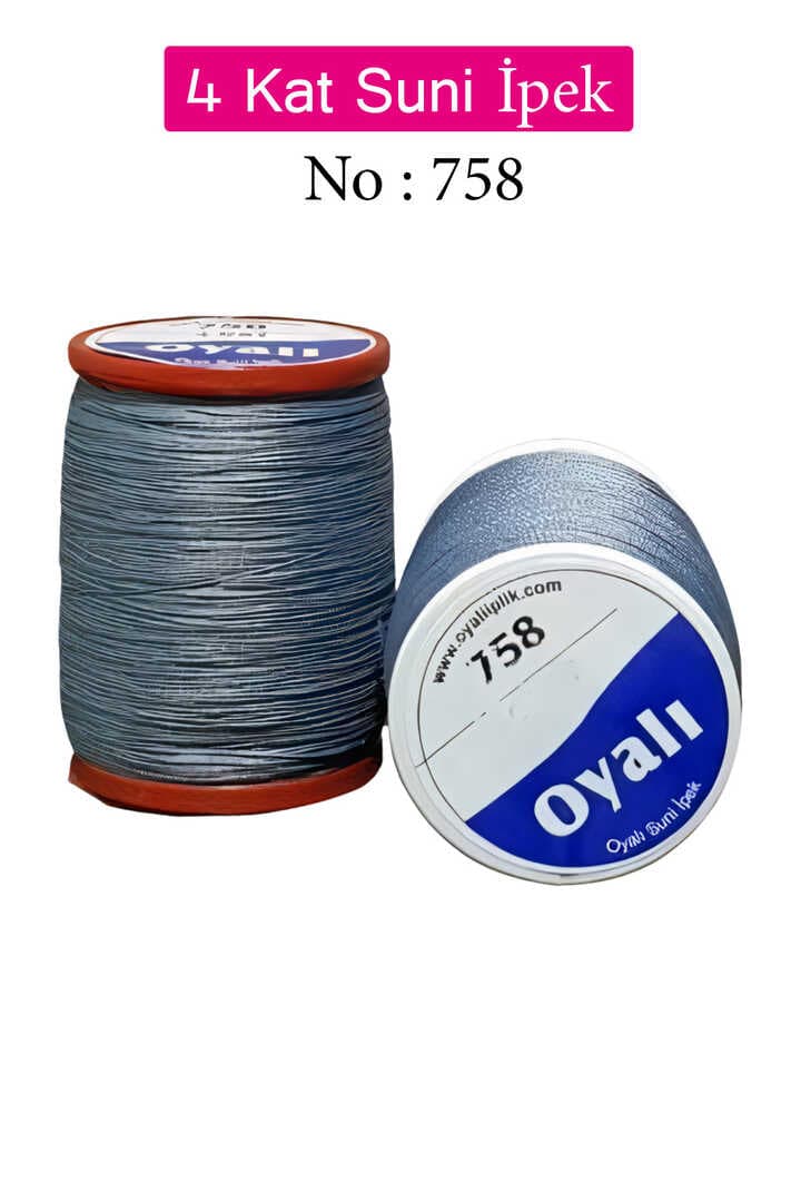 Oyalı 4 Kat Suni İpek İplik İğne Oyası Boncuk İpi Tığ Oyası No:758