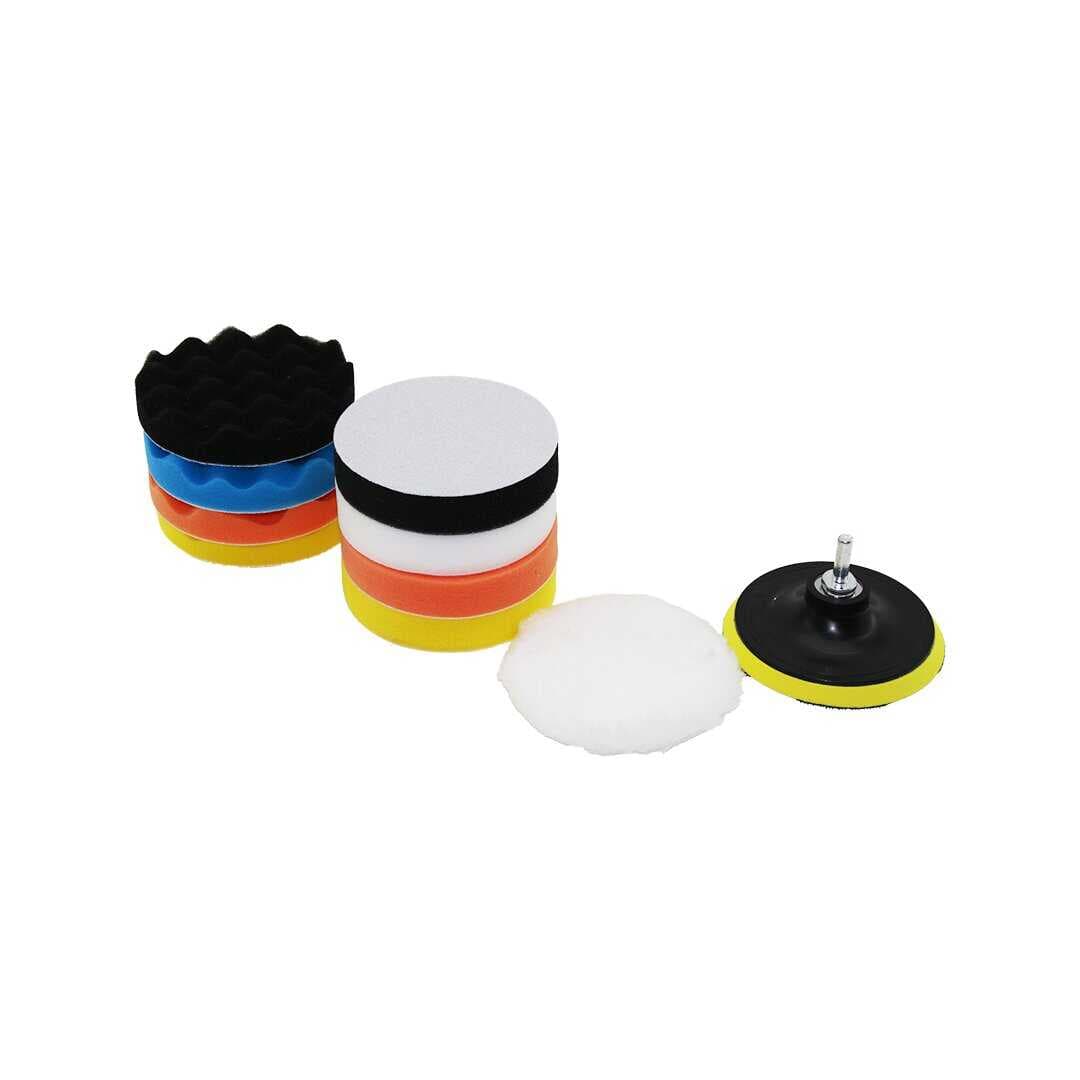 115 MM  11PCS POLİSAJ SÜNGER SETİ 8 AD. 115MM SÜNGER- 1 POLİSAJ PED -1 M14 ADAPTÖR - 1 CIRTLI DİSK TABAN (5430)