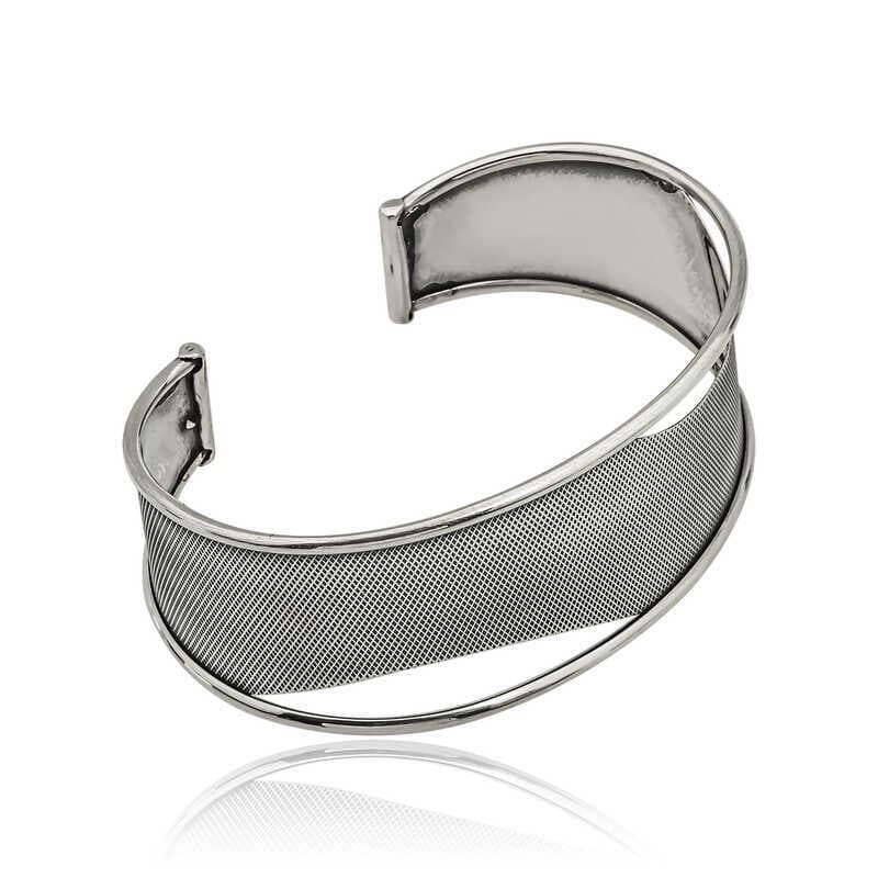 925 Ayar Gümüş Eskitme Desenli Bilezik T6119 (477477)