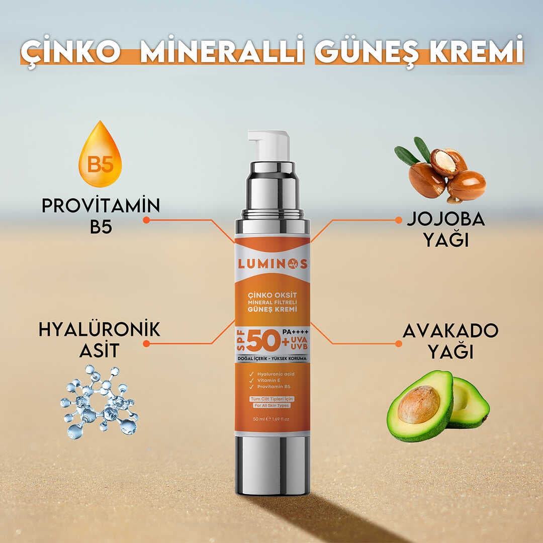 Luminos Çinko Oksit Mineral Filtreli Spf 50 Doğal Güneş Kremi - 50ml