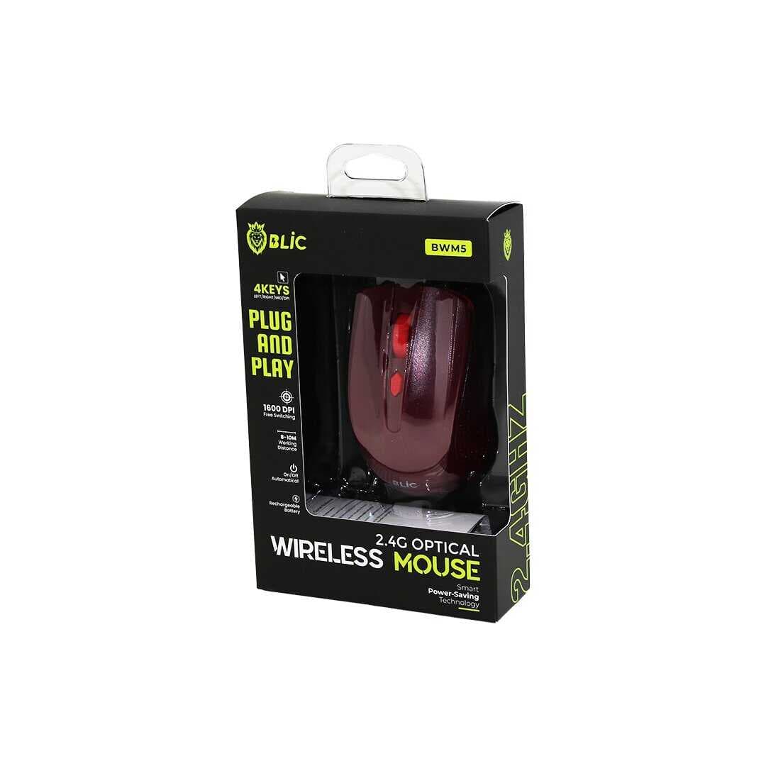 BORDO KABLOSUZ MOUSE 2.4G 8-10M DİSTANCE WİRELESS - KABLOSUZ 1600DPI OYUN FARE BWM-5 (5430)