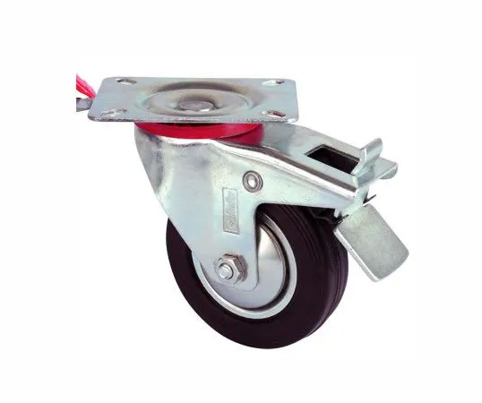 Servis Tekeri - Frenli Tablalı Siyah Döner - Çap 80 Mm