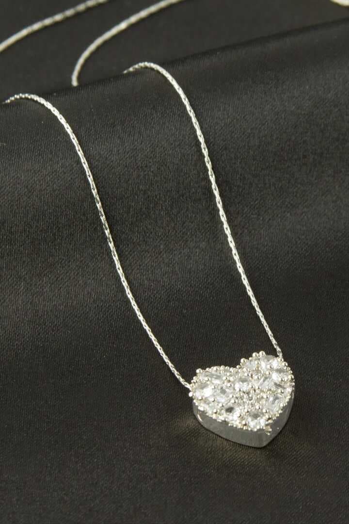 Kalp Zirkon Taşlı Kolye