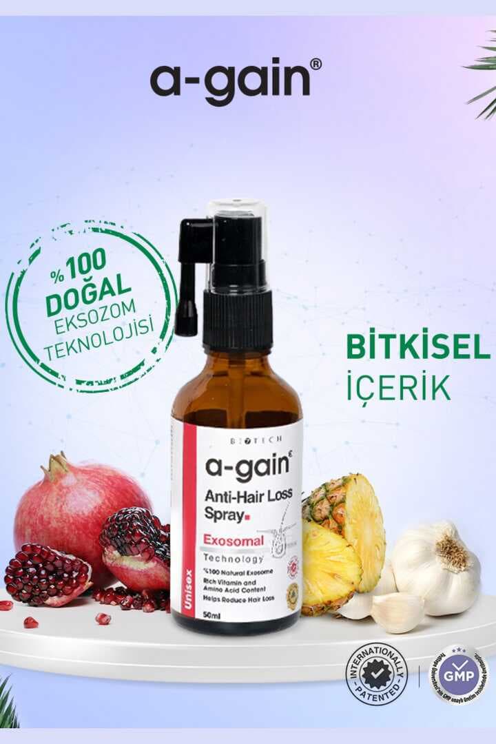 A-gain Saç Dökülmesi Karşıtı Hızlı Ve Güçlü Uzama Besleyici Unisex Sprey 50 ml