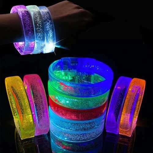 Turuncu Led Işıklı Baskı Yapılabilen Pilli Bileklik Bilezik 1,5 cm Genişlik