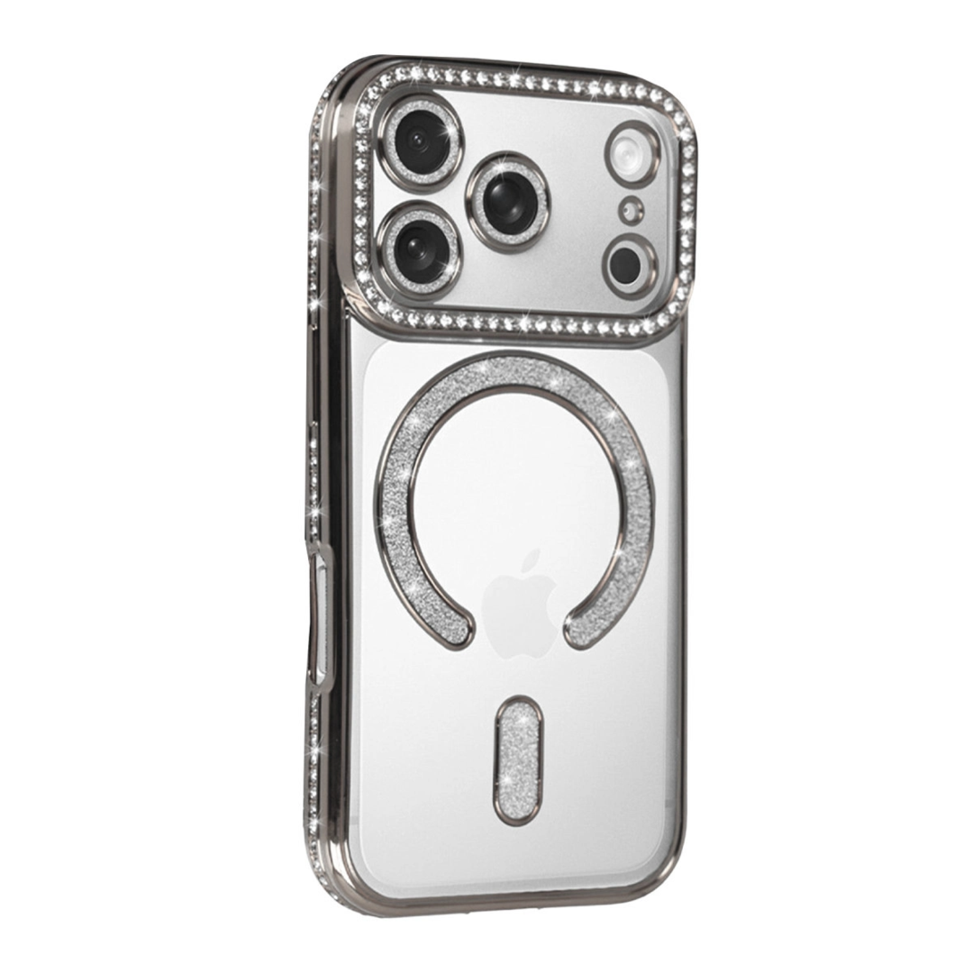 Apple İphone 17 Pro Joke Simli Magneticsafe Kılıf - Gümüş