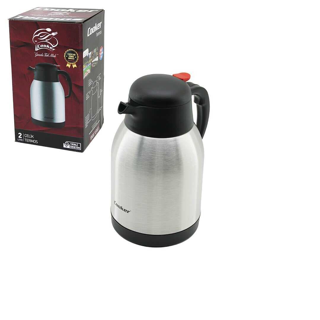 Piknik Termosu - 2 Litre - 304 Çelik - Çift Contalı Kapak