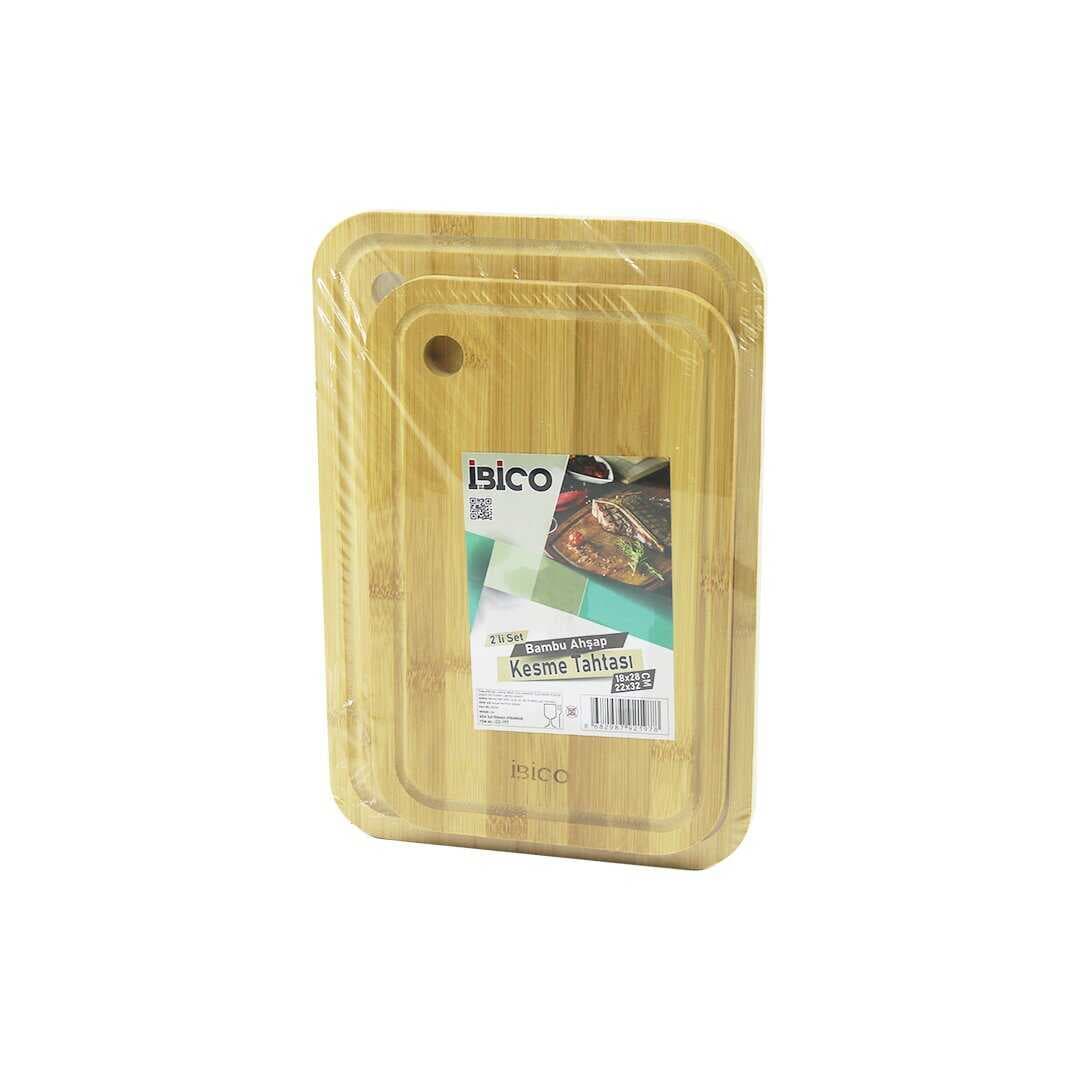 2PCS SETOVAL KENARLI - YUVARLAK DELİKLİ AHŞAP BAMBU KESİM PANOSU - KESME TAHTASI 18X28X1CM--22X32X1CM (5430)