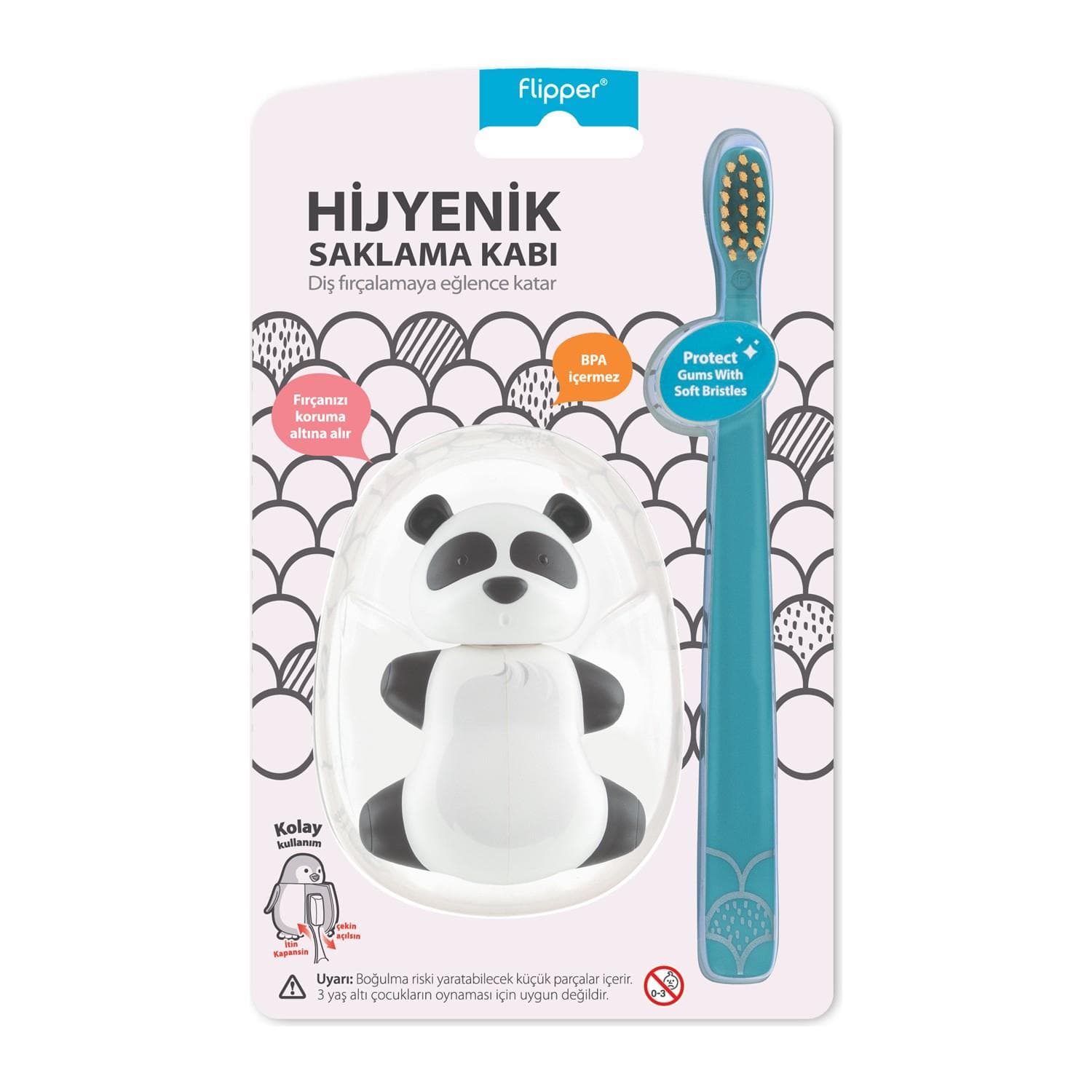 Flipper Hijyenik Saklama Kabı SETİ - Panda