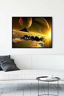 (13778) Uzay Saatsal Çerçeveli Tablo 2 (40x50cm)