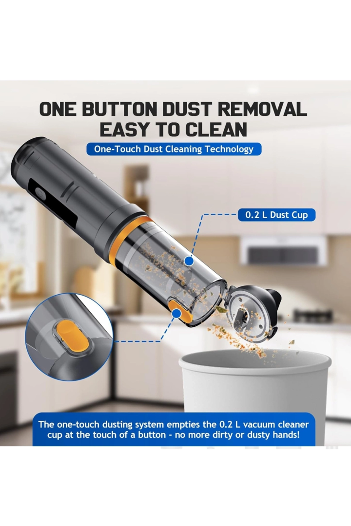 Araç Süpürgesi Şarjlı 120w 20.000pa Göstergeli Yeni Nesil Metal Filtre Extra Vakum Ve Üfleme