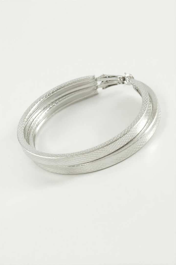 Ezme Noktalı Halka Küpe 5 cm