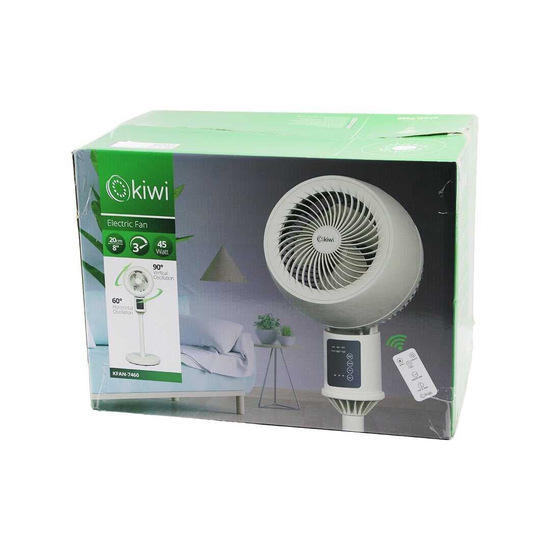 KİWİ KFAN-7460 8 İNÇ - 20CM SİRKÜLASYONLU VANTİLATÖR KUMANDALI - DOKUNMATİK EKRAN 45W 3 KADEME HIZ 3PLS.KANAT Y: 82CM (5430)