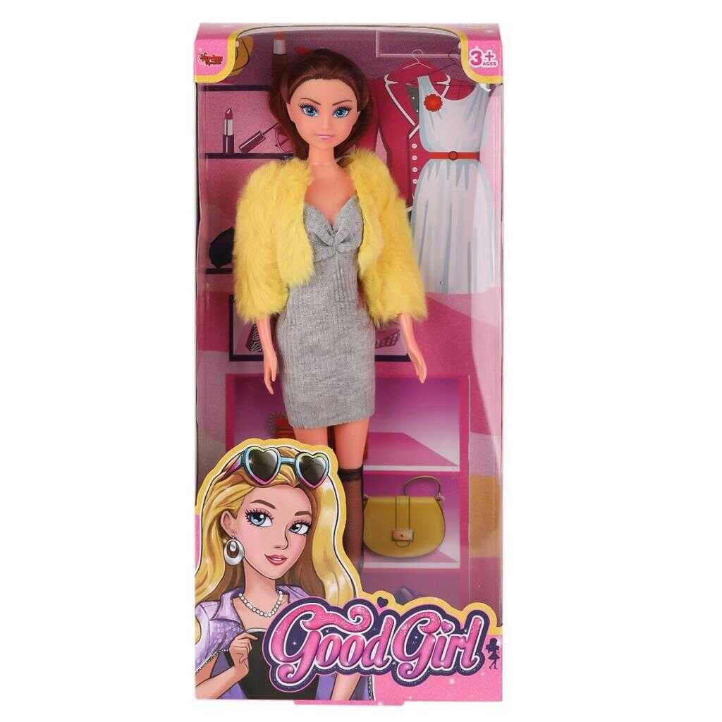 Nessiworld WG-115519-20 Kürk Ceketli Elbiseli Bebek 29 cm  -Vardem Oyuncak