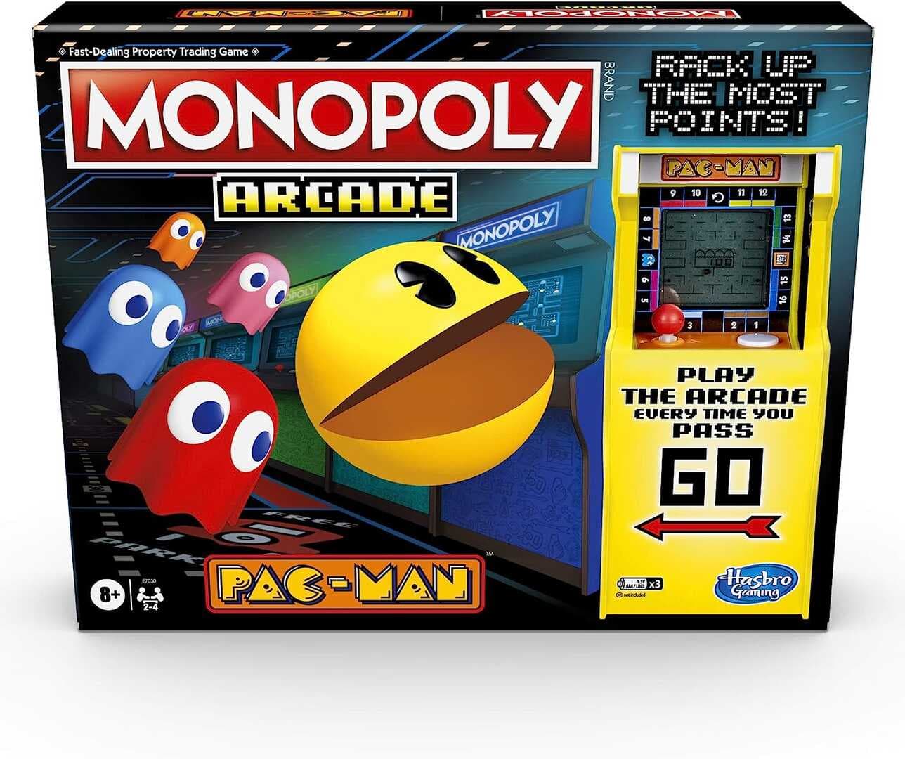Monopoly Arcade Pac-Man Game Board Game for Kids Ages 8 and Up; Includes Banking and Arcade Unit