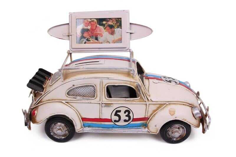 Dekoratif Metal Araba Çerçeveli ve Kumbaralı Hediyelik (3092W) (477477)