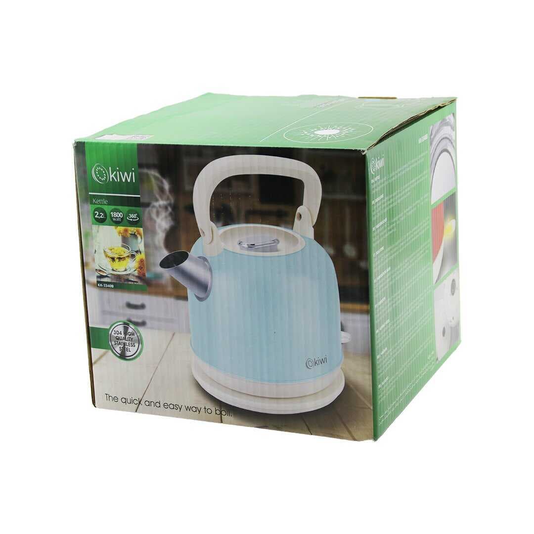 KİWİ KK-3340B MAVİ NOSTALJİ DEMLİK MODELÇELİK KETTLE SU ISITICI 2.2LT 1800W PASLANMAZ ÇELİK GÖVDE- GİZLİ RESİZTANS (5430)
